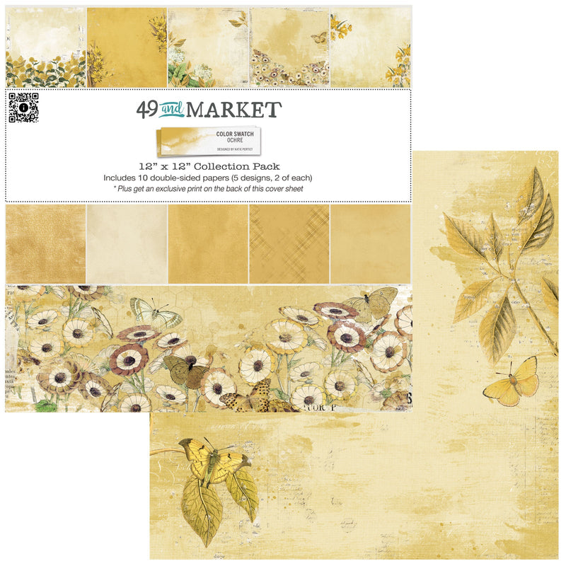 Colour Swatch Ochre 12×12 Paper Collection Pack by 49 and Market - Craftywaftyshop