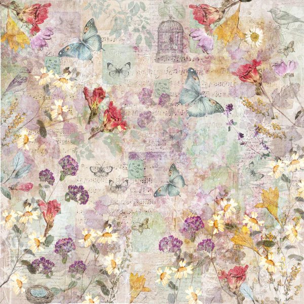 Crafter's Companion 12 x 12" Paper Pad - Floral Scrapbook - Craftywaftyshop