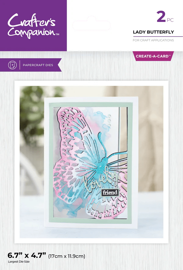 Crafter's Companion Metal Die Create a Card 5"x7" - Lady Butterfly - Craftywaftyshop