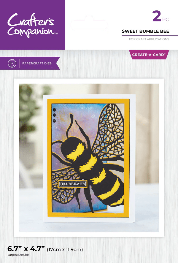 Crafter's Companion Metal Die Create a Card 5"x7" - Sweet Bumble Bee - Craftywaftyshop