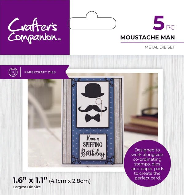 Crafter's Companion Modern Man Metal Die - Moustache Man - Craftywaftyshop