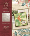 Crafters Companion Nature’s Garden Holly & Ivy - 3D Embossing Folder 5.5” x 5.5” - Holly Evergreen - Craftywaftyshop
