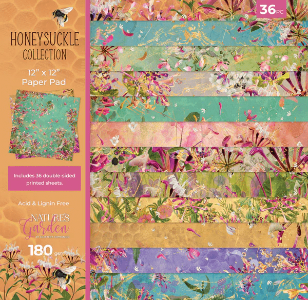 Honeysuckle Collection 12" x 12" Paper Pad by Crafters Companion - Craftywaftyshop