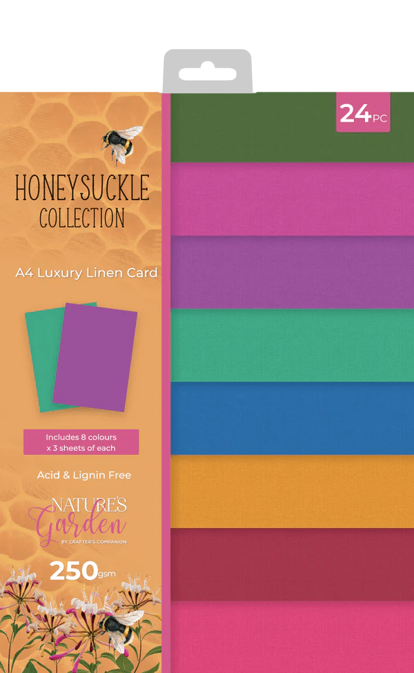 Honeysuckle Collection - Linen Card - A4 by Crafters Companion - Craftywaftyshop