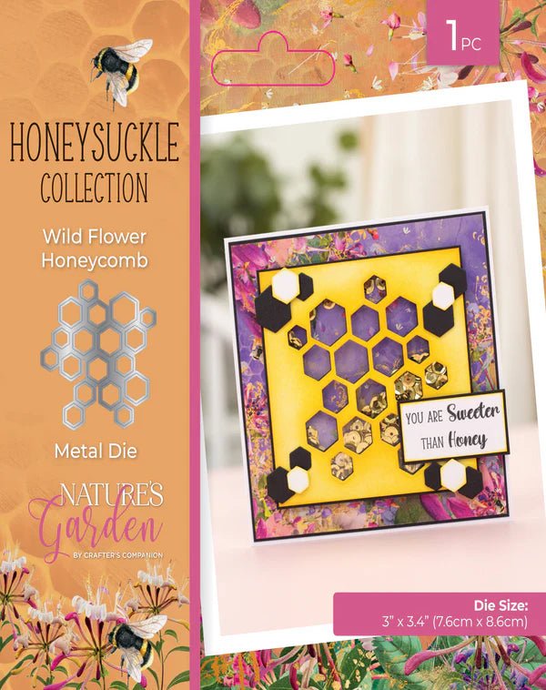 Honeysuckle Collection Metal Die - Wild Flower Honeycomb by Crafters Companion - Craftywaftyshop