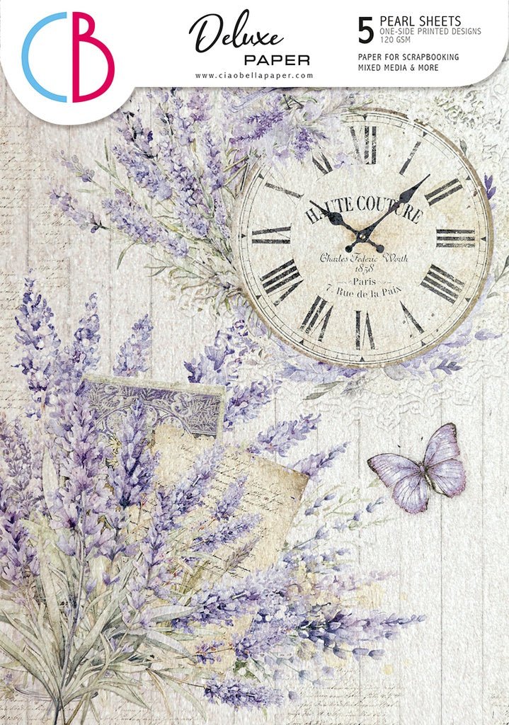 Morning in Provence Deluxe Paper Pearl A4 by Ciao Bella - Craftywaftyshop