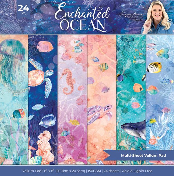 Sara Signature Enchanted Ocean 8 x 8 Vellum Pad - Craftywaftyshop