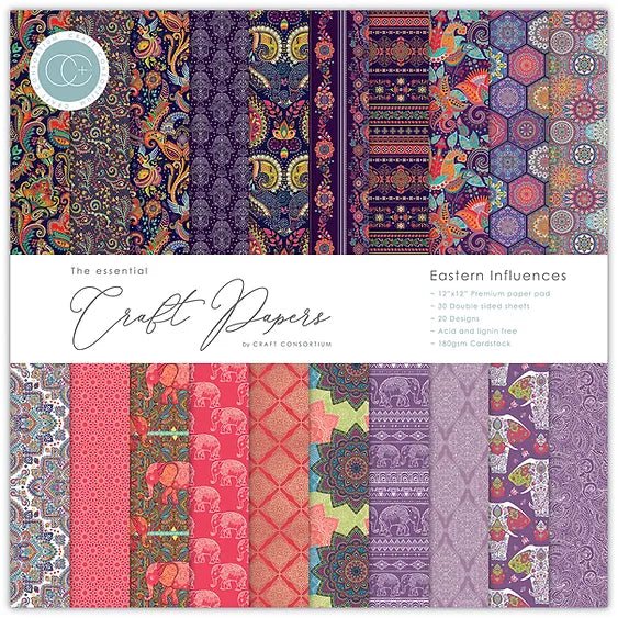 The Essential Craft Papers 12 x 12 Eastern Influences by Craft Consortium - Craftywaftyshop