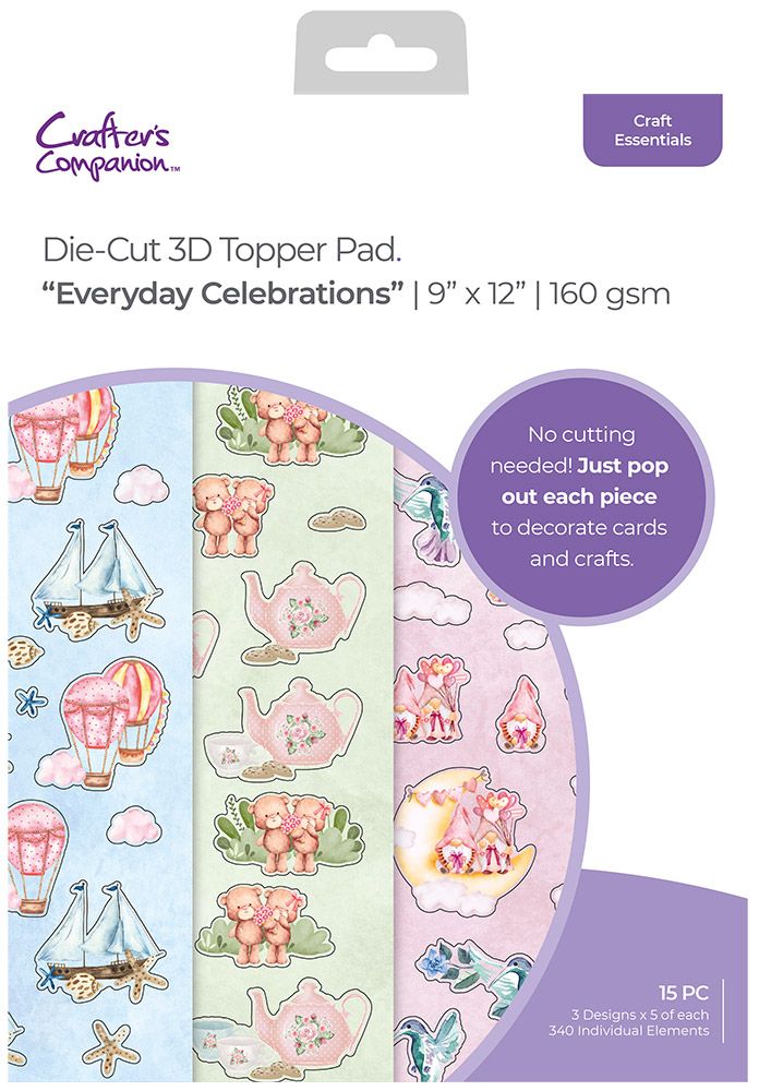 3D Topper Pad Everyday Celebrations 12" x 9" by Crafters Companion - Craftywaftyshop