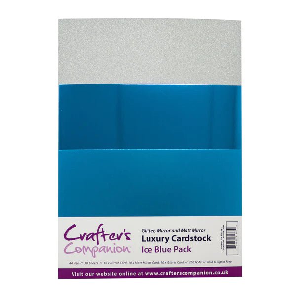 A4 Luxury Cardstock Pack Ice Blue by Crafters Companion - Craftywaftyshop