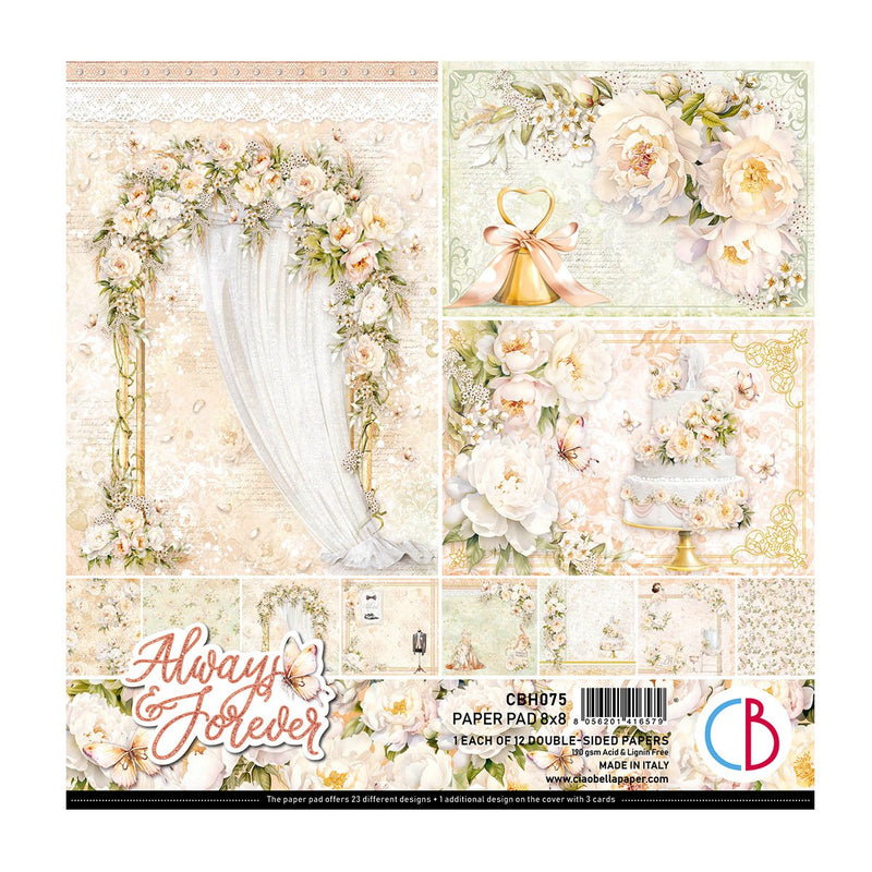 Always & Forever Paper Pad 8 x 8 by Ciao Bella - Craftywaftyshop