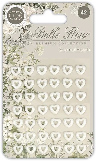 Belle Fleur Adhesive Enamel Hearts by Craft Consortium - Craftywaftyshop