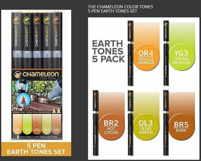 Chameleon Colour Change Blend & Gradient Set - Earth Tones - 5 Pen Pack CT0503 - Craftywaftyshop