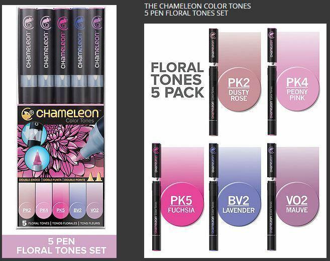 Chameleon Colour Change Blend & Gradient Set - Floral Tones - 5 Pen Pack CT0512 - Craftywaftyshop
