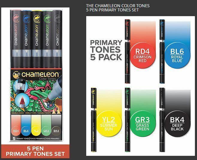 Chameleon Colour Change Blend & Gradient Set - Primary Tones - 5 Pen Pack CT0502 - Craftywaftyshop