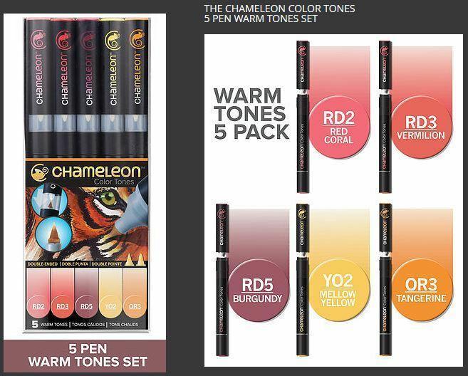 Chameleon Colour Change Blend & Gradient Set - Warm Tones - 5 Pen Pack CT0511 - Craftywaftyshop