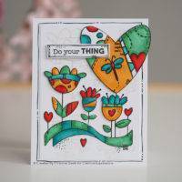 Clear Singles Love Garden 4 in x 6 in Stamp by Woodware - Craftywaftyshop