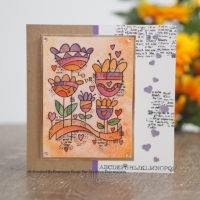 Clear Singles Love Garden 4 in x 6 in Stamp by Woodware - Craftywaftyshop