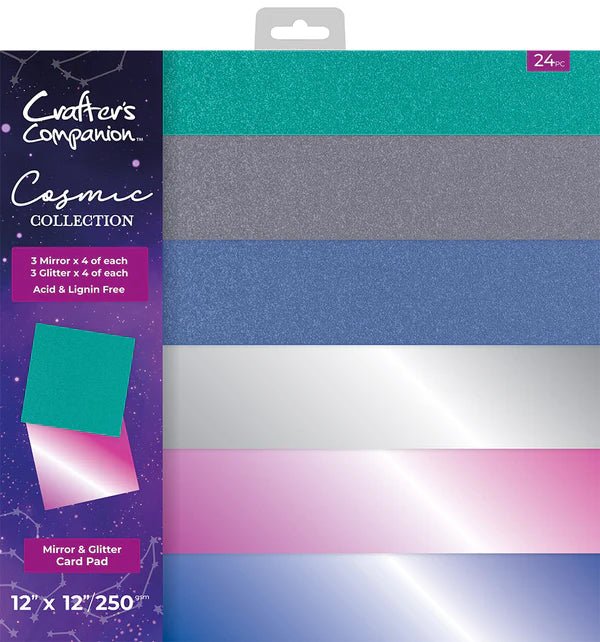 Cosmic Collection 12 x 12 Mirror & Glitter Card Pad by Crafters Companion - Craftywaftyshop