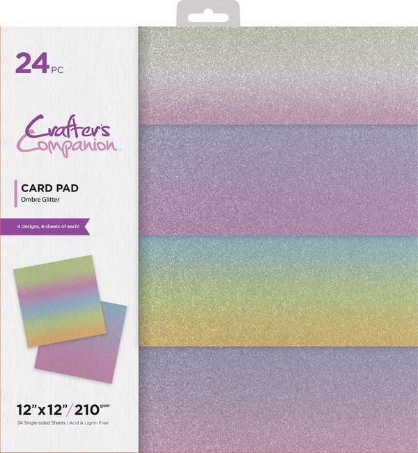 Crafters Companion 12in x 12in Card Pad Ombre Glitter - Craftywaftyshop
