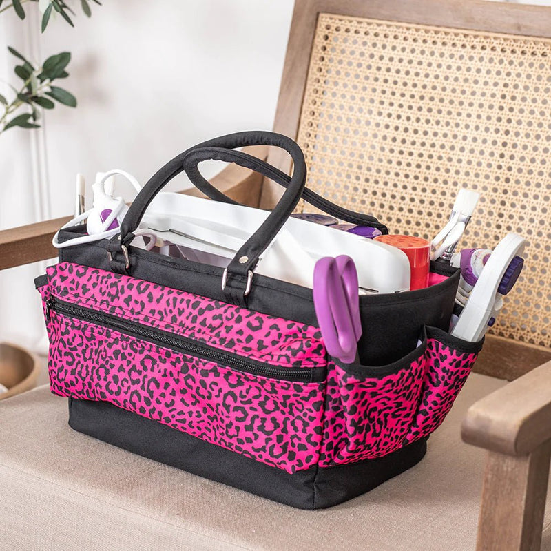Crafters Companion Deluxe Tote Raspberry Cheetah - Craftywaftyshop