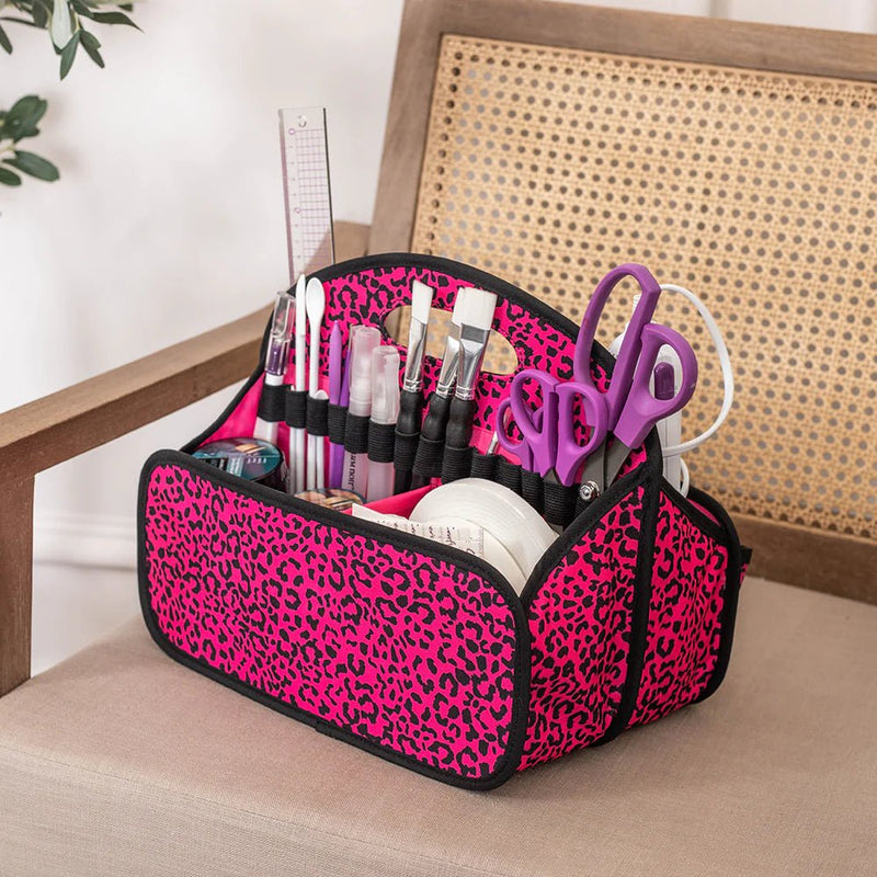 Crafters Companion Portable Tote Raspberry Cheetah - Craftywaftyshop