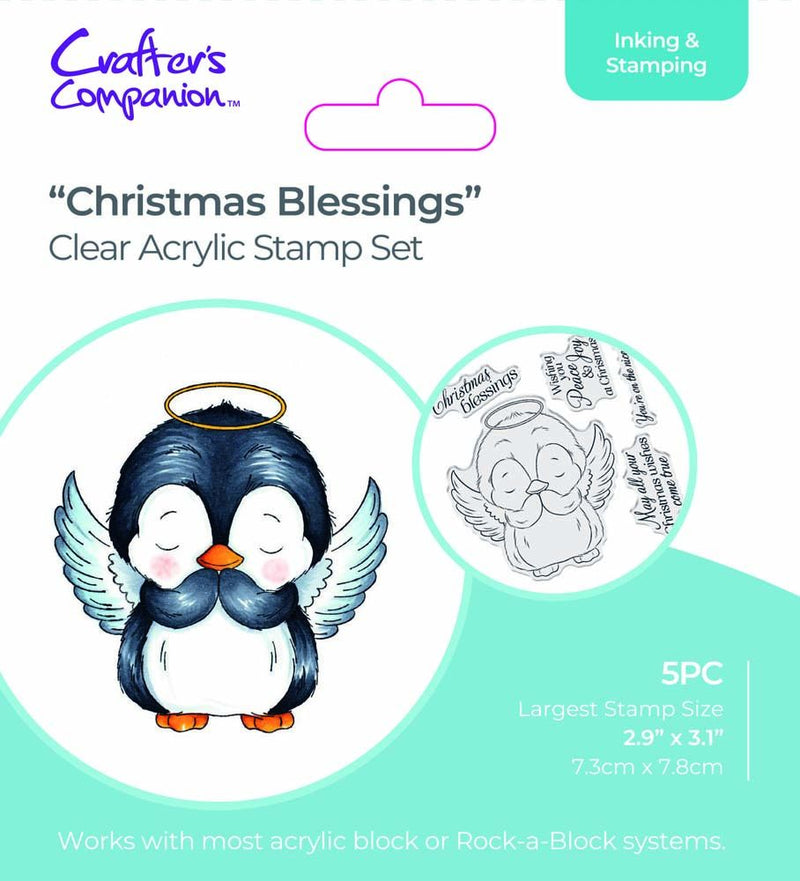 Cute Penguin Stamps - Christmas Blessings by Crafters Companion - Craftywaftyshop