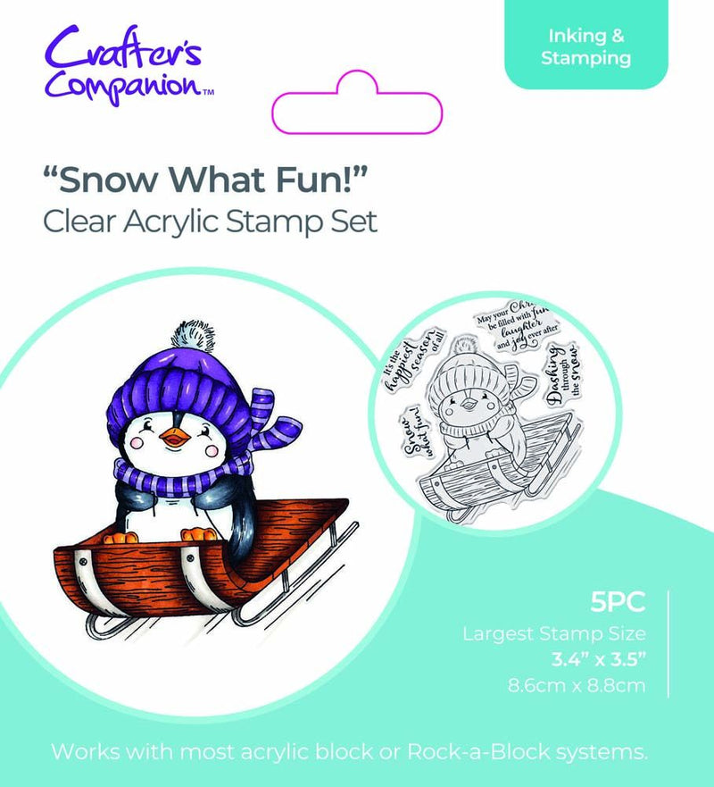 Cute Penguin Stamps - Snow What Fun! by Crafters Companion - Craftywaftyshop