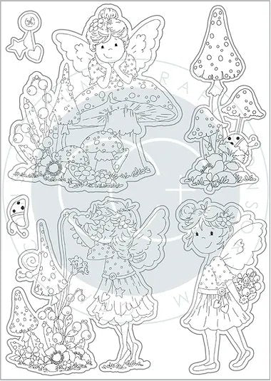 Fairy Wishes Stamp Set Flowers by Craft Consortium - Craftywaftyshop
