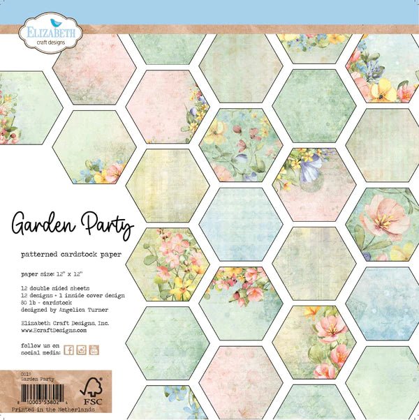 Garden Party 12 x 12 paper by Elizabeth Craft Designs - Craftywaftyshop