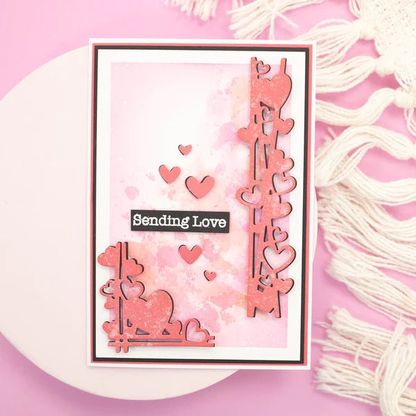 Gemini Scattered Corners & Borders Die Love Hearts by Crafters Companion - Craftywaftyshop