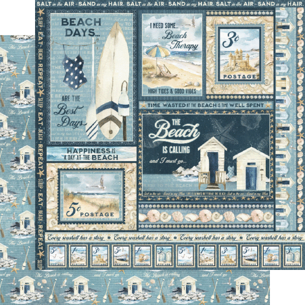 Graphic 45 The Beach is Calling 12×12 Collection Pack - Craftywaftyshop