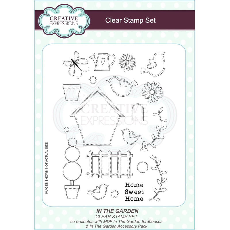 In The Garden A5 Clear Stamp Set by Creative Expressions - Craftywaftyshop