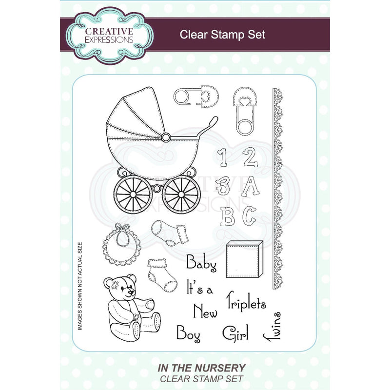 In The Nursery A5 Clear Stamp Set by Creative Expressions - Craftywaftyshop