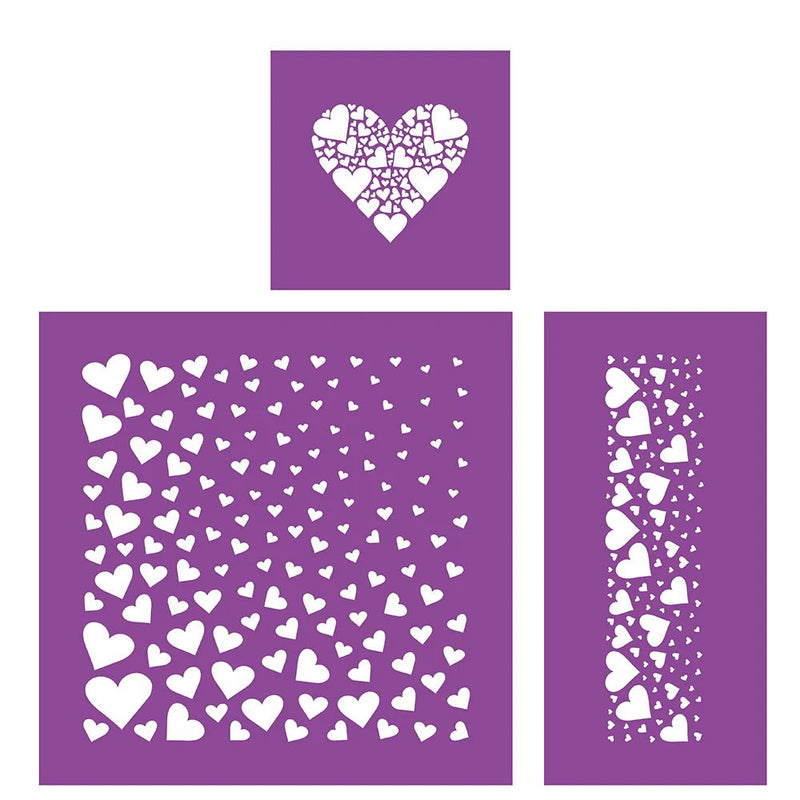 Love Hearts Stencil Set by Crafters Companion - Craftywaftyshop