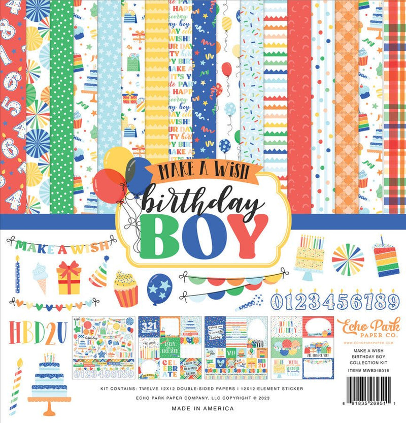 Make A Wish Birthday Boy Collection Kit by Echo Park - Craftywaftyshop