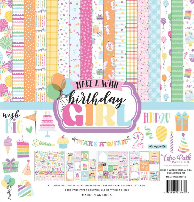 Make A Wish Birthday Girl Collection Kit by Echo Park - Craftywaftyshop