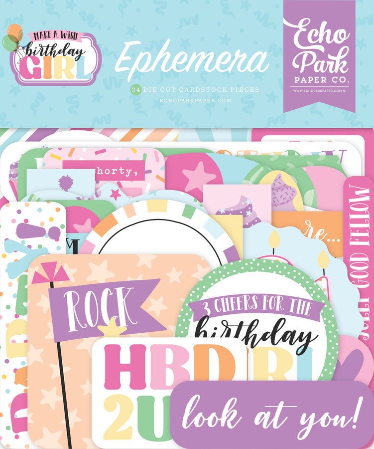 Make A Wish Birthday Girl Ephemera by Echo Park - Craftywaftyshop