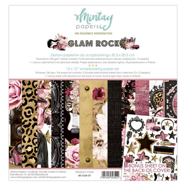 Mintay Glam Rock Paper Set - Craftywaftyshop