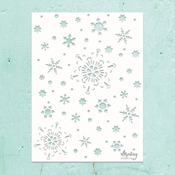 Mintay Kreativa 6 x 8 Stencil Snowflakes - Craftywaftyshop