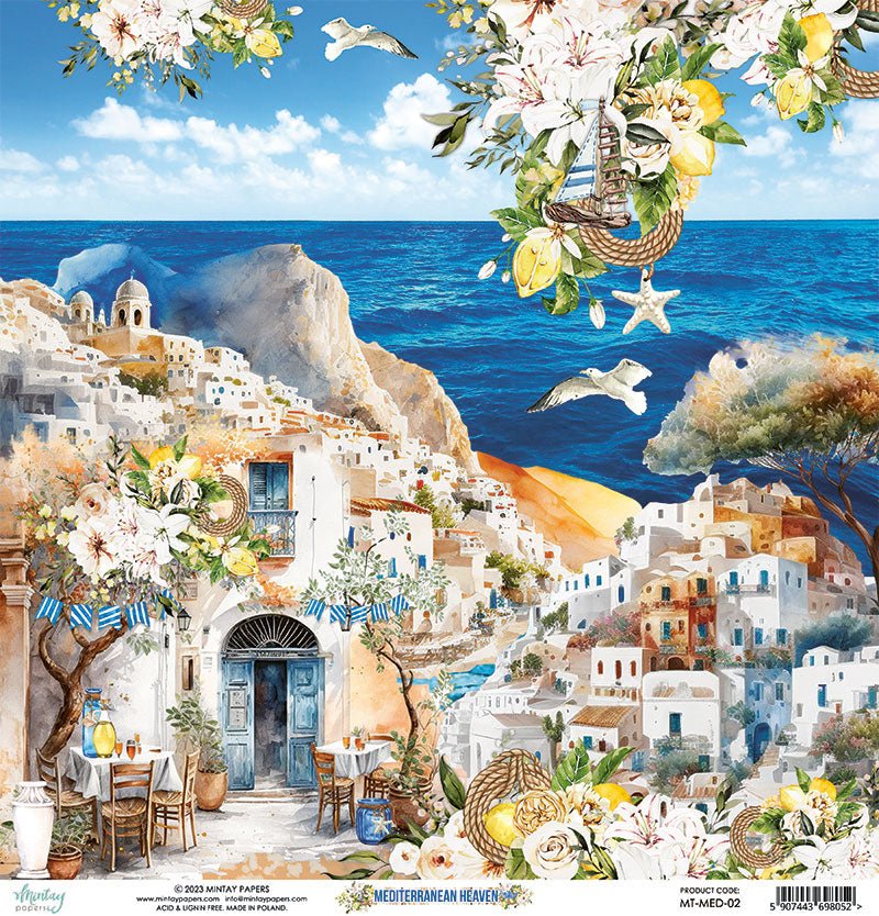 Mintay Mediterranean Heaven 12 x 12 Paper Set - Craftywaftyshop