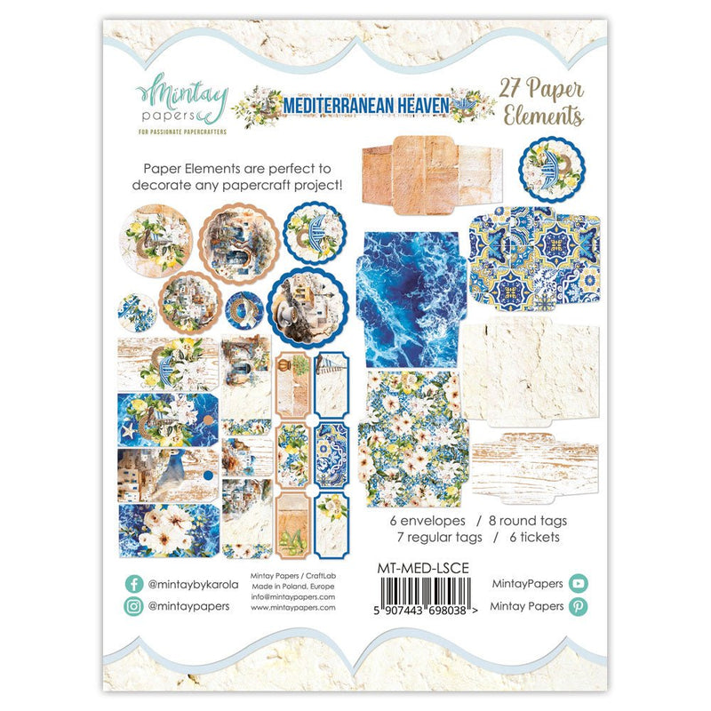 Mintay Mediterranean Heaven Paper Elements - Craftywaftyshop