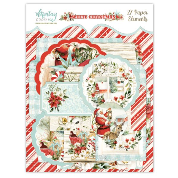 Mintay White Christmas Paper Elements - Craftywaftyshop