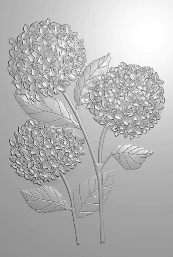 Natures Garden Hydrangea 6"x4" 3D Embossing Folder Hydrangea Blooms by Crafters Companion - Craftywaftyshop