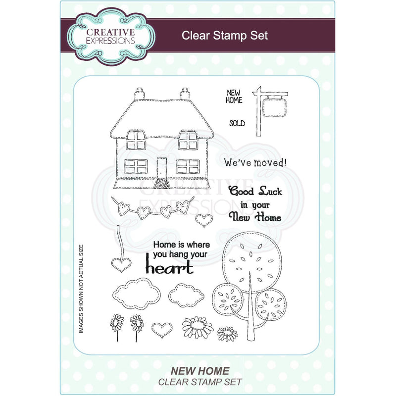 New Home A5 Clear Stamp Set by Creative Expressions - Craftywaftyshop