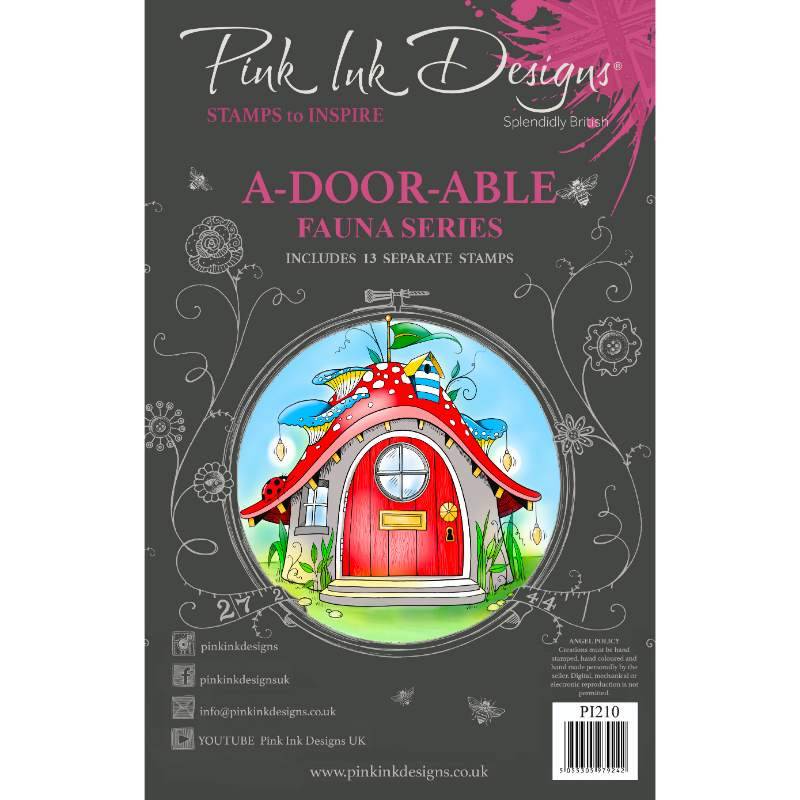 Pink Ink Designs A-Door-Able 6 in x 8 in Clear Stamp Set - Craftywaftyshop