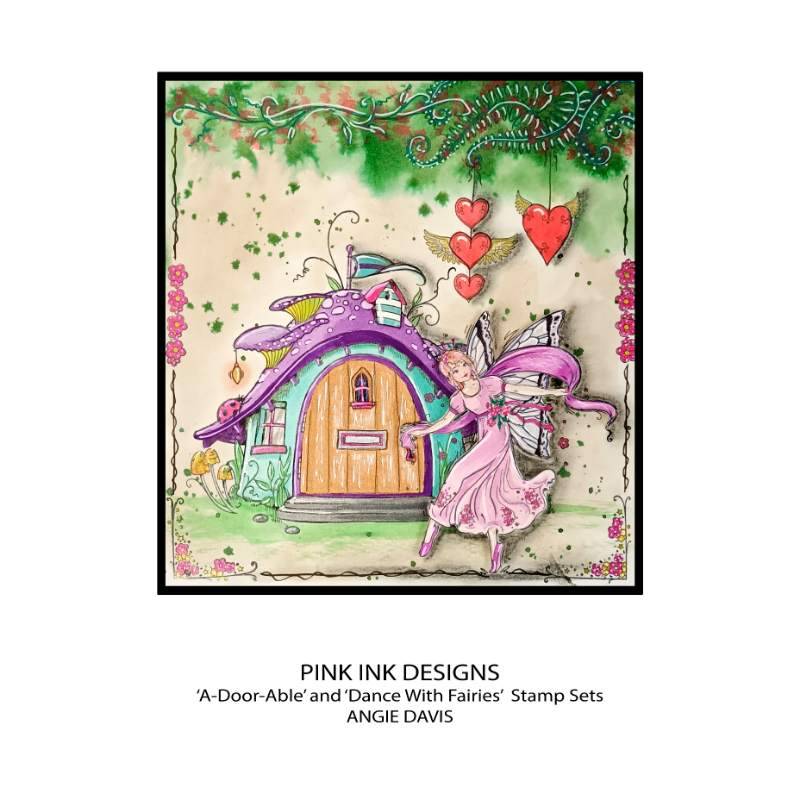 Pink Ink Designs A-Door-Able 6 in x 8 in Clear Stamp Set - Craftywaftyshop