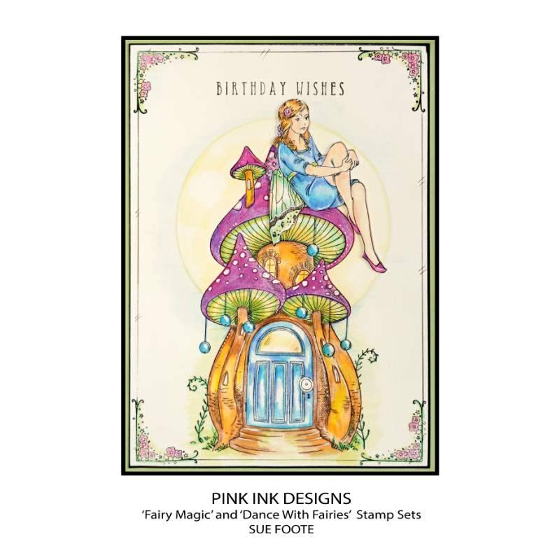 Pink Ink Designs Fairy Magic 6 in x 8 in Clear Stamp Set - Craftywaftyshop
