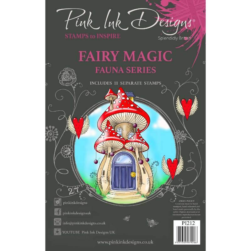 Pink Ink Designs Fairy Magic 6 in x 8 in Clear Stamp Set - Craftywaftyshop