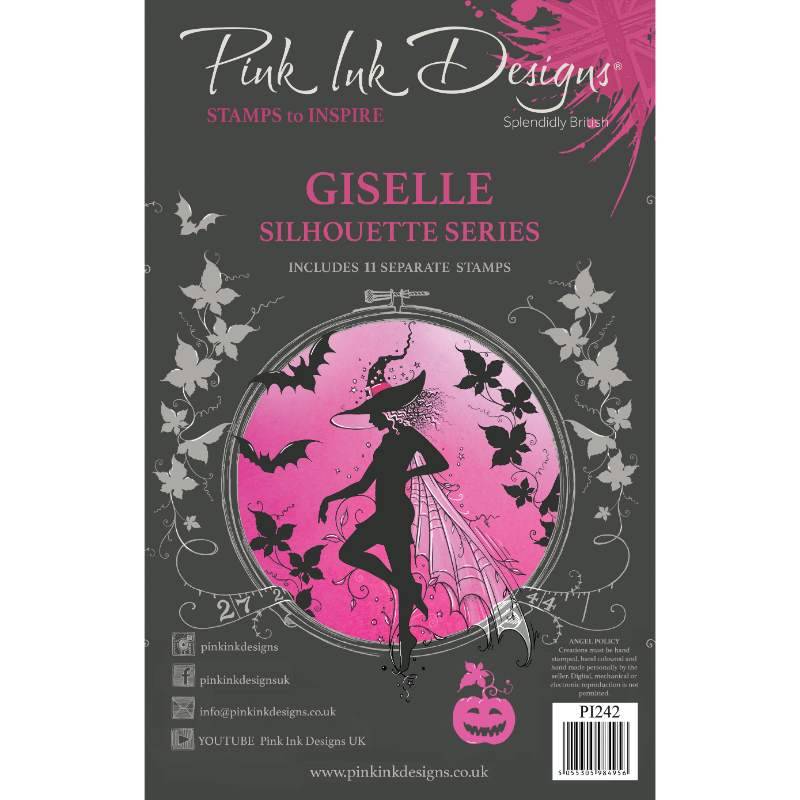 Pink Ink Designs Giselle 6 in x 8 in Clear Stamp Set - Craftywaftyshop